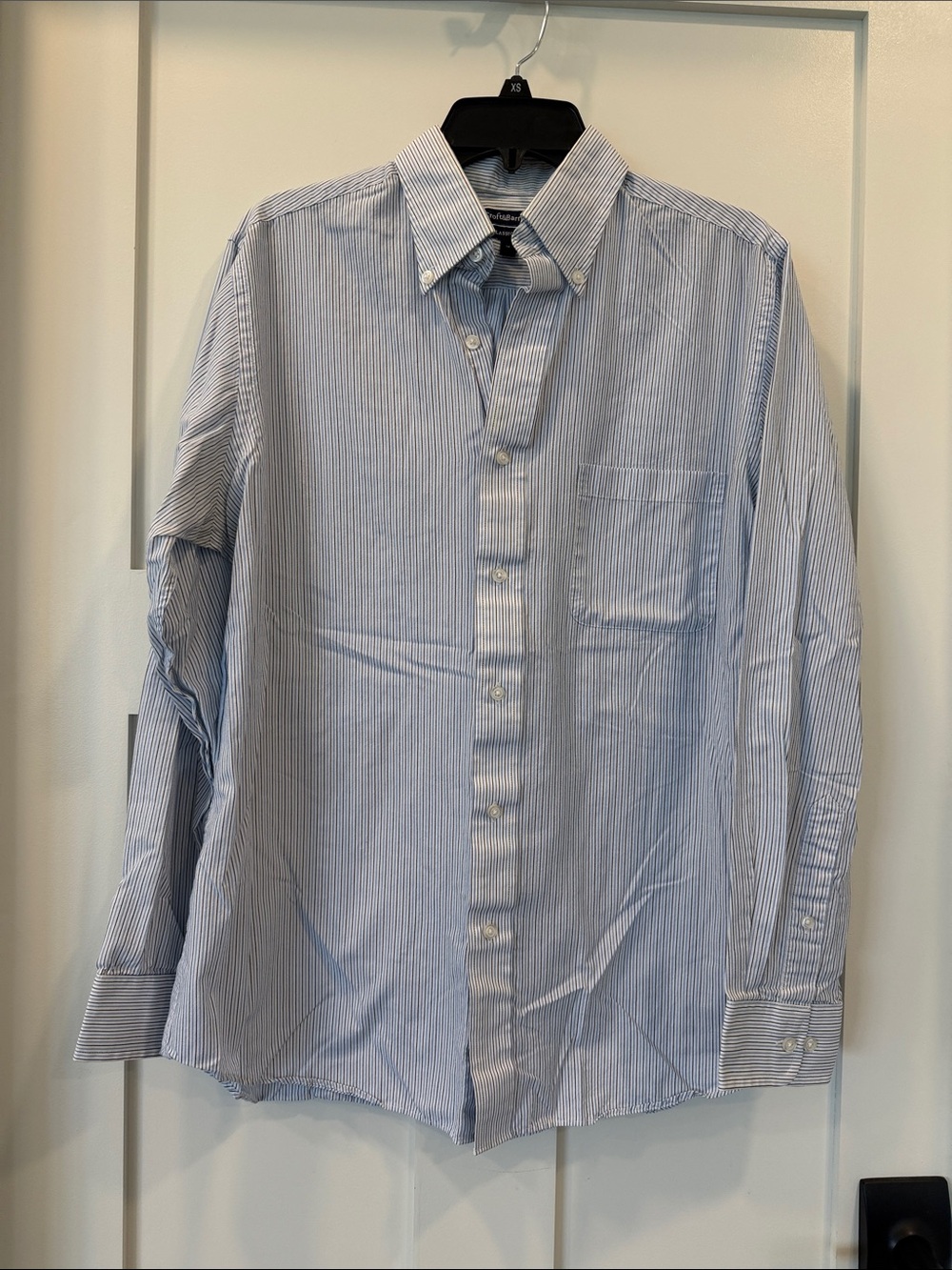 Men's Light Blue Pinstripe Button-Down Shirt